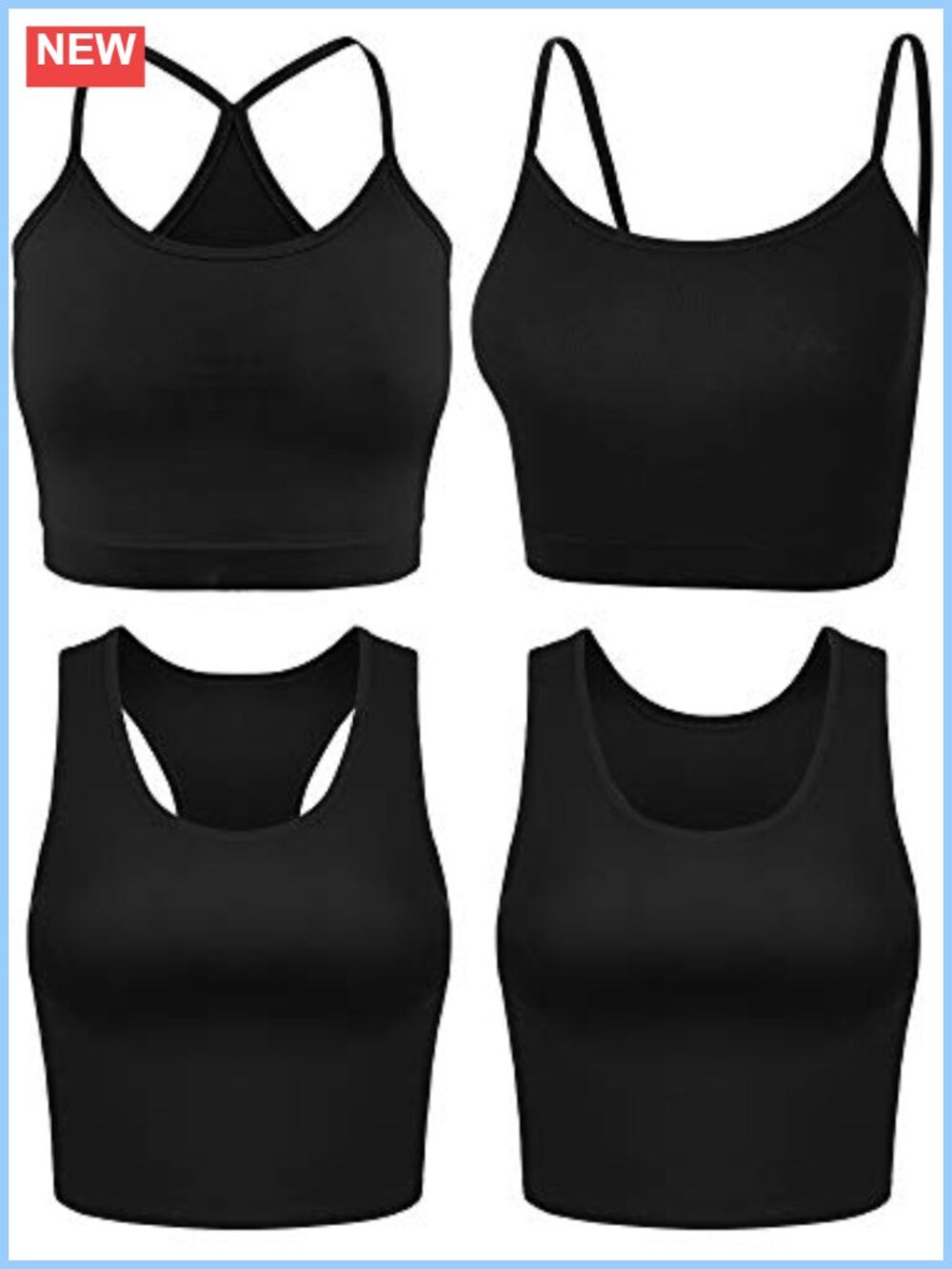 Women's Spandex Crop Tank Tops Sleeveless Racerback Workout Gym Yoga